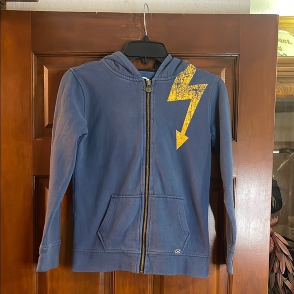 Appaman Kids Blue Hoodie with Yellow Lightning Bolt size 10